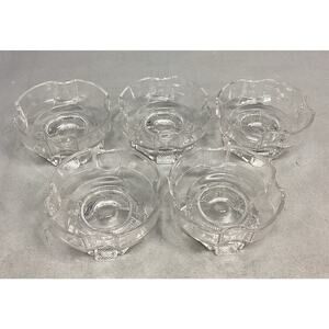 Set Of 5 Antique Duncan & Sons Celtic Cross Glass Honey/Dessert Dishes - c.1882